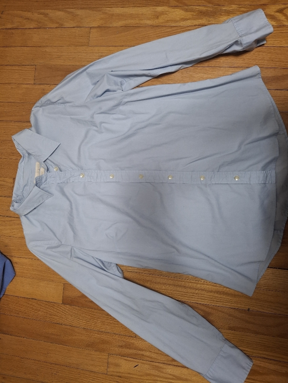 OLD NAVY womens Long Sleeve Button Down PERFECT FIT Dress shirt LIGHT BLUE XL